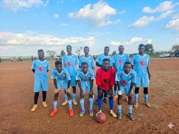 Youth team with the match ball